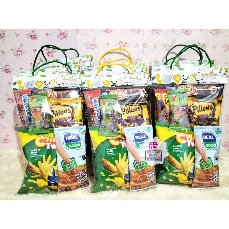 Bingkisan Ulang Tahun / Mini snack custome label / Label ultah custome / Paket snack ultah / snack ulang tahun