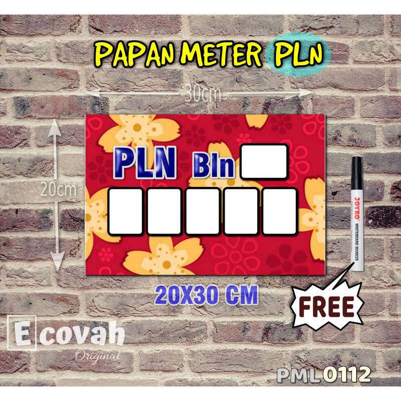 

Ecovah Papan Meter Listrik PLN PAM motif Unik - Floral 12