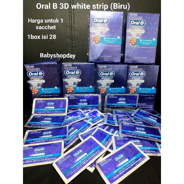 Oral B 3D white strips, Oral B whitestrip Luxe Sensitive, pemutih gigi HARGA 1 PIECES