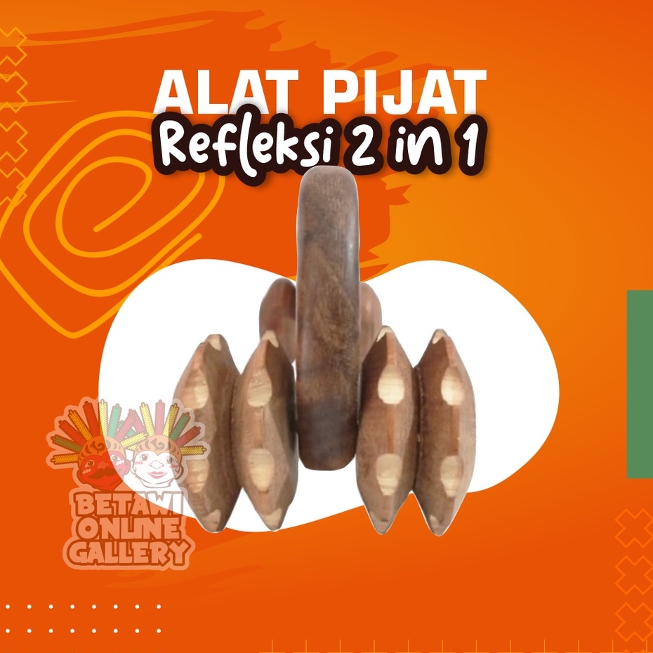 Alat Pijat Terapi 2 in 1 Murah Refleksi Saraf berbahan Kayu dengan 4 Roda