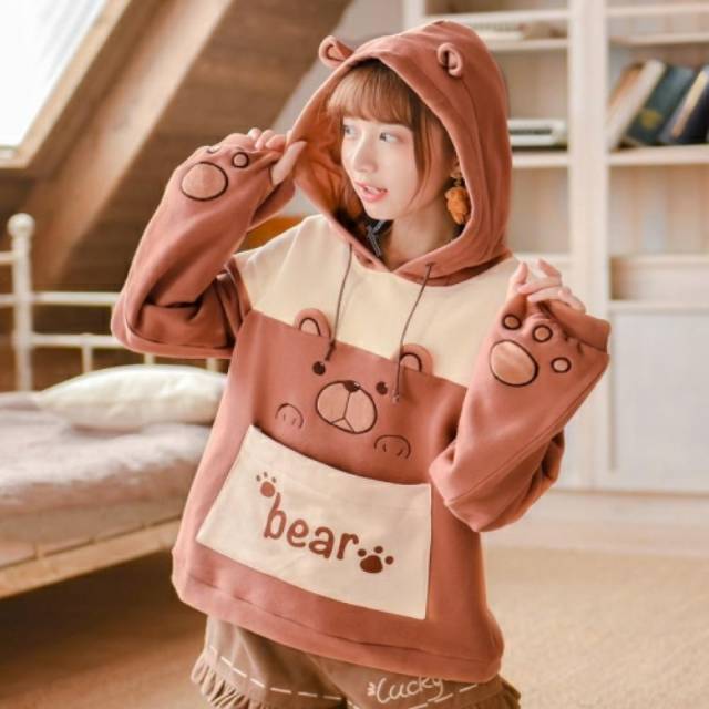 anime bear hoodie