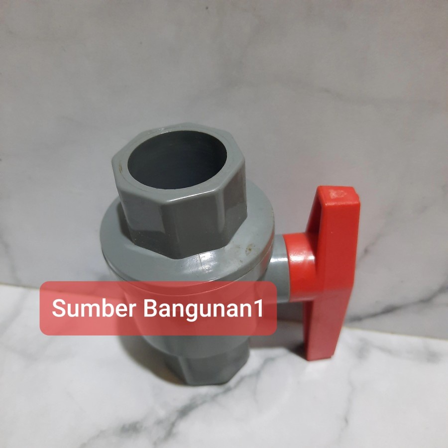 Stop kran 1-1/4" inch sambungan pralon keran pipa plastik tebal KDJ Taiwan