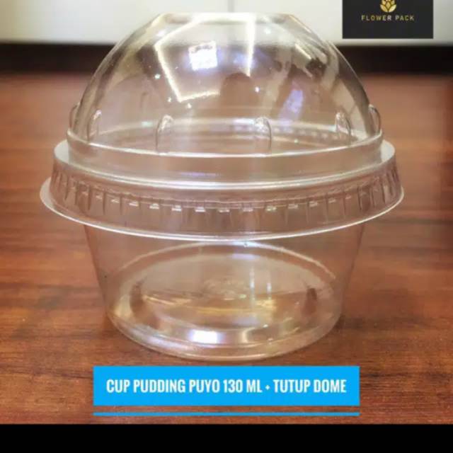 Original Cup pudding puyo 130 ml + tutup dome / cup puyo 130 ml, MIN 50PCS