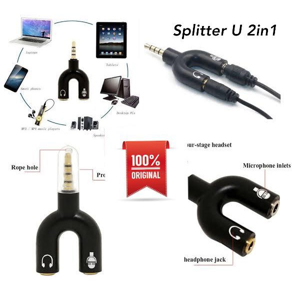 AUDIO SPLITTER JACK 3.5MM VIBOX SPLITTER AUDIO AUX UNIVERSAL spliter