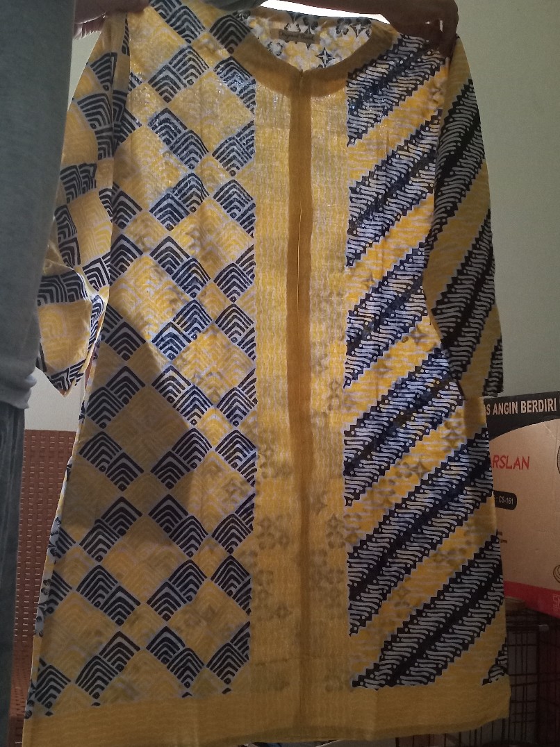 Aindra Batik Pekalongan Cp Couple Dress Kuning Modern Bk