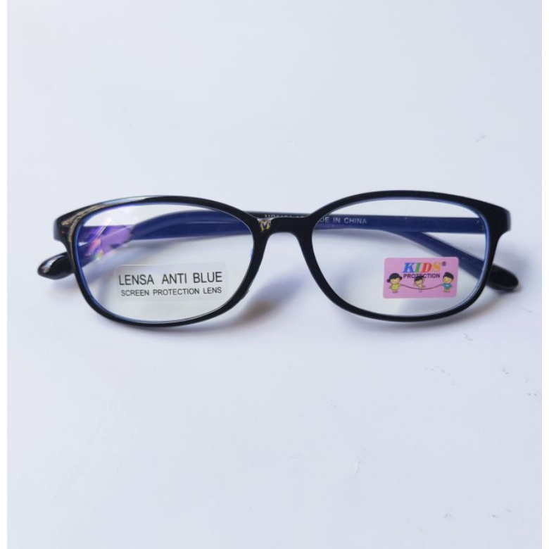 Kacamata Anak Anti Radiasi Frame Bening-Hitam