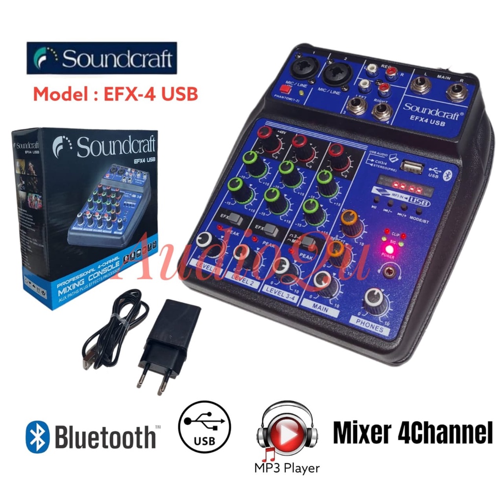 MIXER AUDIO SOUNDCRAFT EFX4/EFX 4 4 CHANNEL USB-BLUETOOTH
