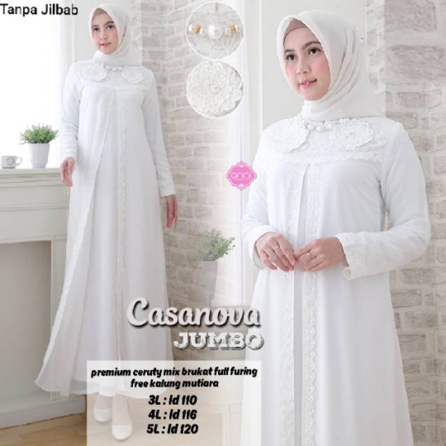 RHS ~ casanova gamis jumbo gamis lebaran serba putih