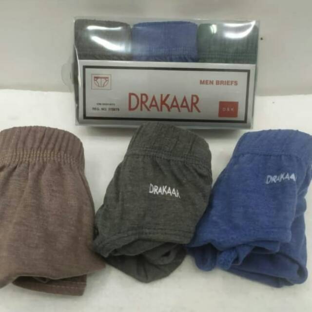 CELANA DALAM PRIA DRAKAR MIKA ISI 3 PCS WARNA TUA/SEMPAK MURAH/SEMPAK  PRIA BAGUS MURAH/