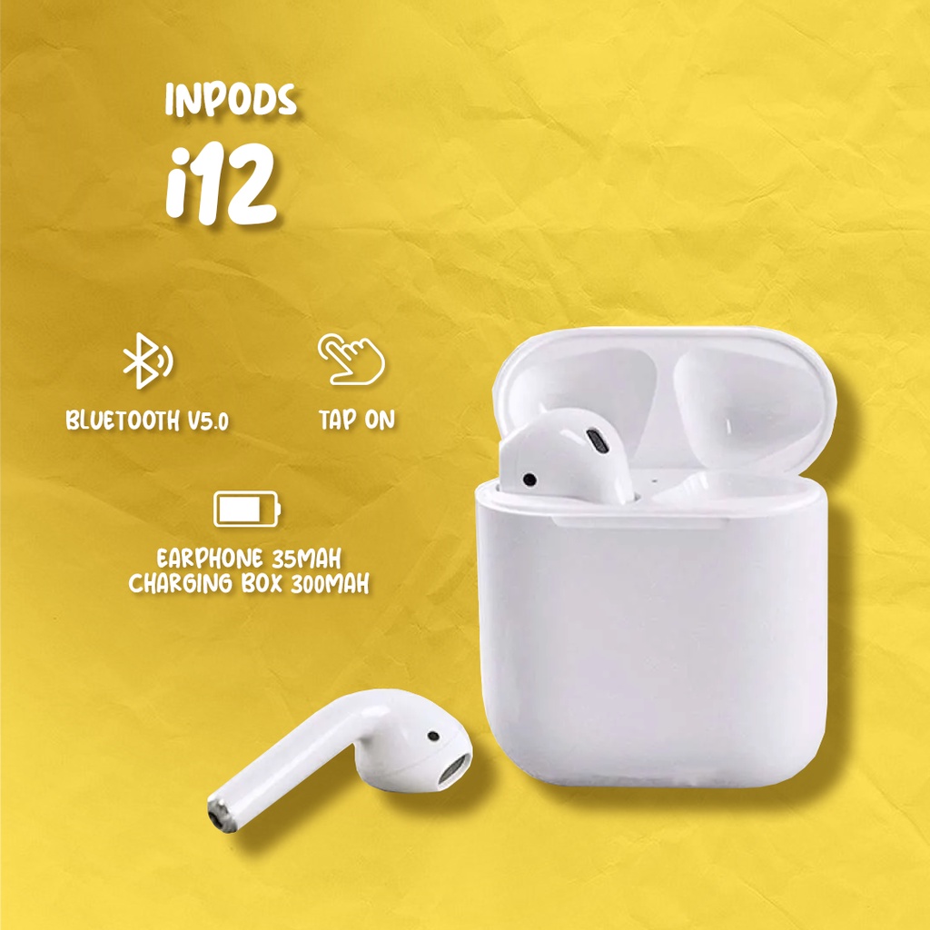 InPods i12 TWS Macaron Wireless Headset Earphone Terbaru BT V5.0 - SMALL SOLUTIONS