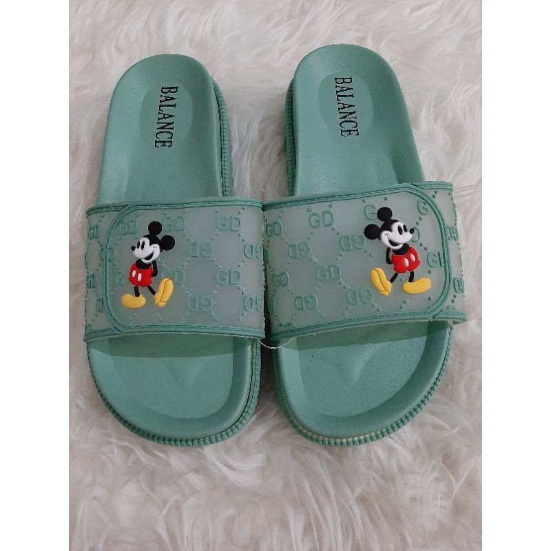 Sandal Wedges Slip Brokat Mickey Mouse Impor 1603 - 43 Balance-Tosca