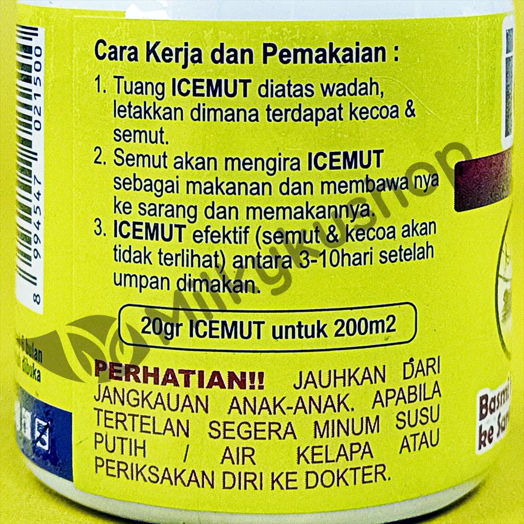 ICEMUT 0.25 GR 20 GRAM UMPAN KECOA SEMUT INSEKTISIDA