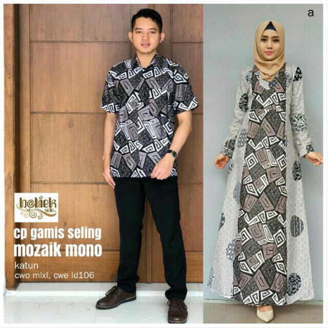 Batik couple gamis selling mono modern muslim syari