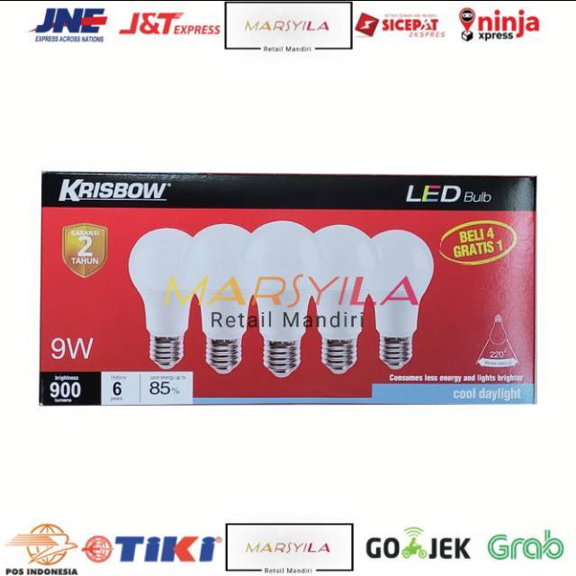 Jual KRISBOW BOHLAM LAMPU LED ISI 5 PCS 9 WATT GARANSI 2 TAHUN ...