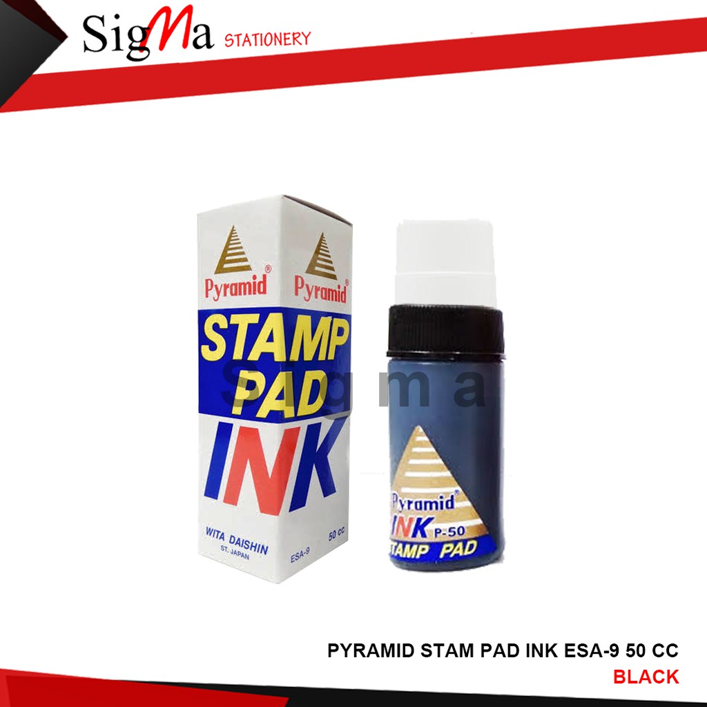 

tinta pyramid stamp pad HITAM ink esa-9 50cc SATUAN