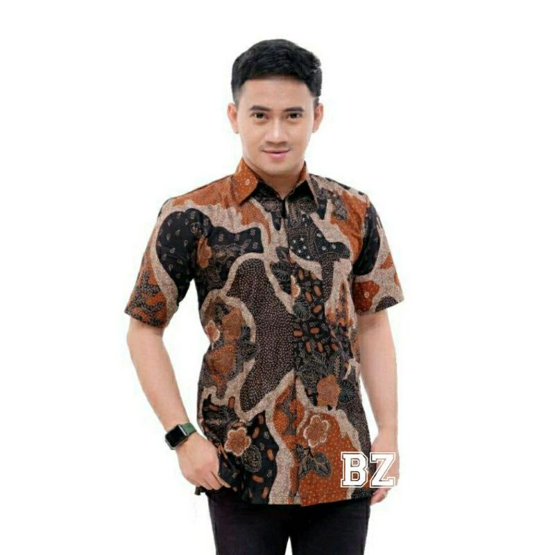 Kemeja Batik Pria Lengan Pendek Batik Pria Modern Batik Kerja Kantor M L XL XXL Seragam Batik