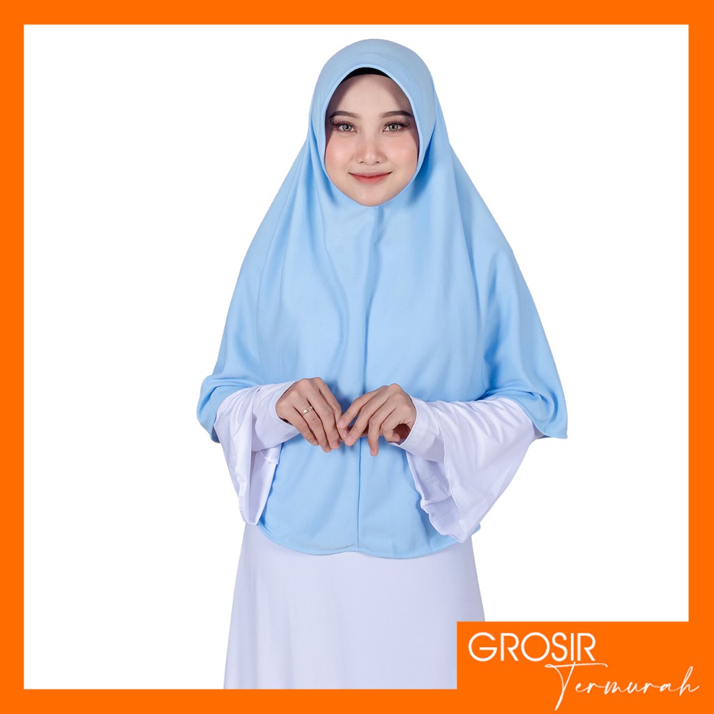 Jilbab Instan Pad Antem ASHA L | Hijab Instan Bergo Kaos Kerudung Khimar Instan Kaos Pad Kecil