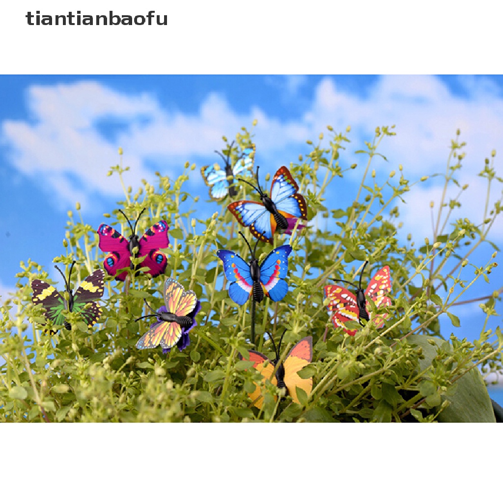 [tiantianbaofu] 4X Butterfly Miniature Fairy Garden Ornament Plant Pot Craft Dollhouse Decor DIY Boutique