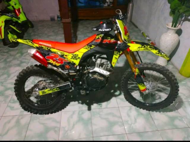 Decal Sticker Honda CRF 150 L_Stiker Dekal CRF Warna Print Kuning Stabilo