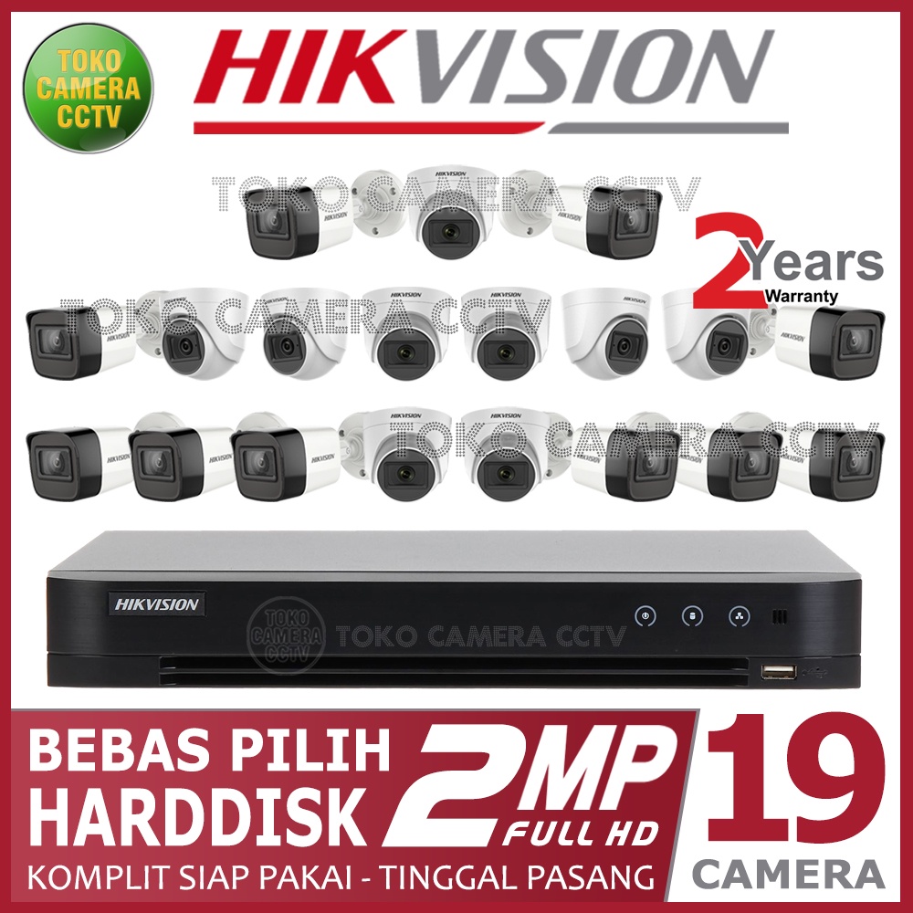 PAKET CCTV HIKVISION 2MP 32 CHANNEL 19 KAMERA