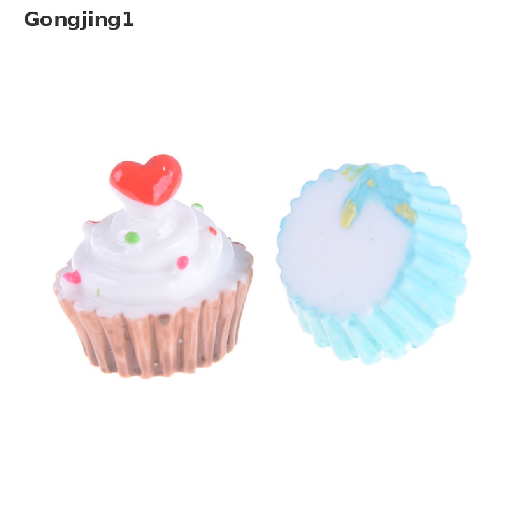 Gongjing1 2Pcs / Set Mainan Miniatur Kue / Makanan Skala 1: 12 Untuk Dekorasi Rumah Boneka Diy