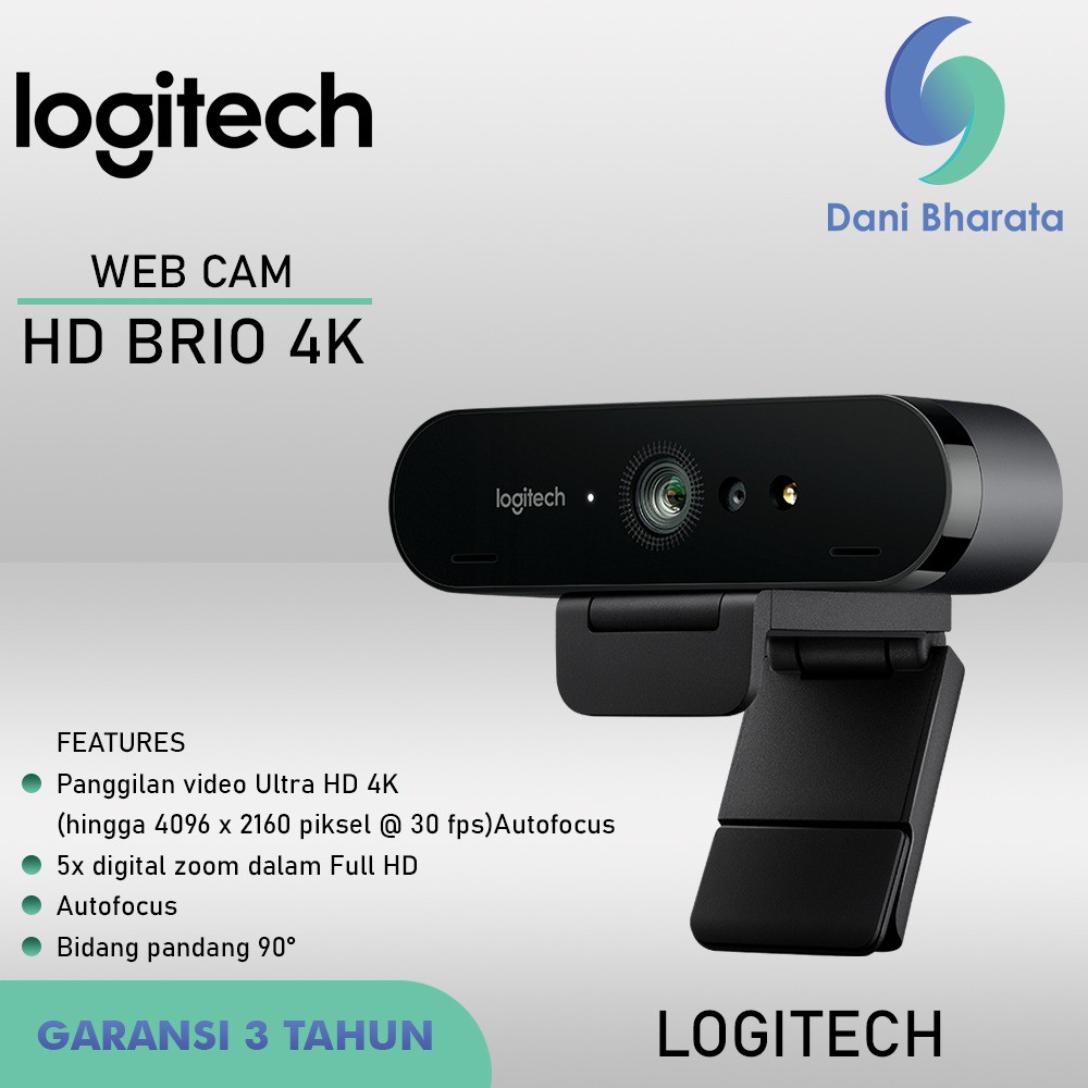 Logitech Brio Webcam 4K Ultra HD Full HD Video Rightlight 3 Web Cam