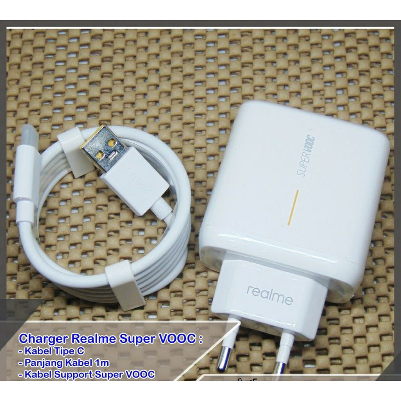 charger realme supervooc 65 watt/30 watt/20 Watt Bergaransi 1 Minggu