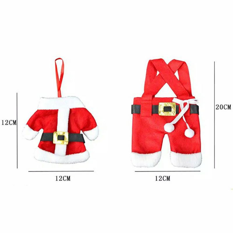 sarung tempat alat makan motif baju santa christmas cultery cover