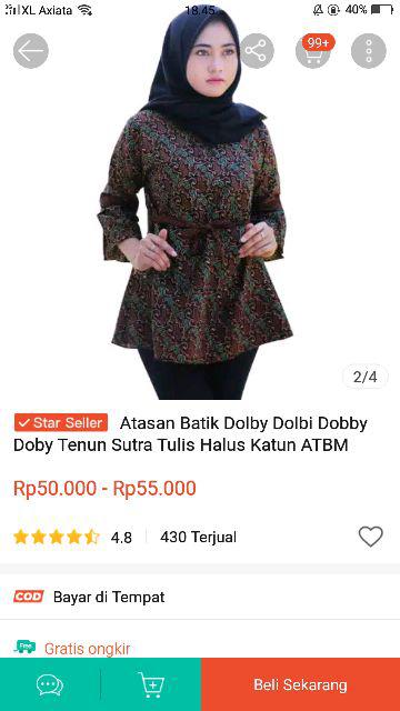 Atasan Batik Dolby Dolbi Dobby Doby Tenun Sutra Tulis Halus Katun Atbm Baron ,sarombit Atasan