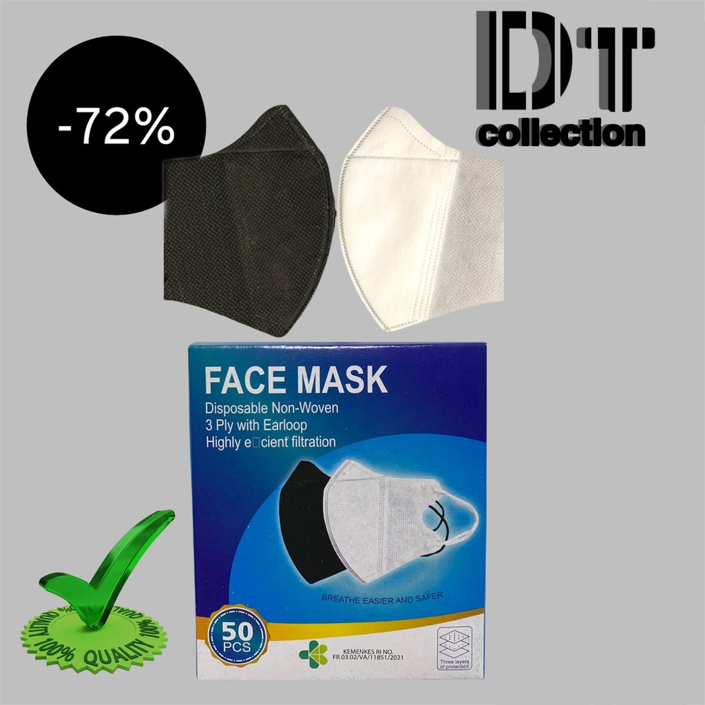 Masker Duckbill Dewasa Garis Face Mask isi 50 pc/Masker Duckbill/Masker Dewasa/Duckbill Garis