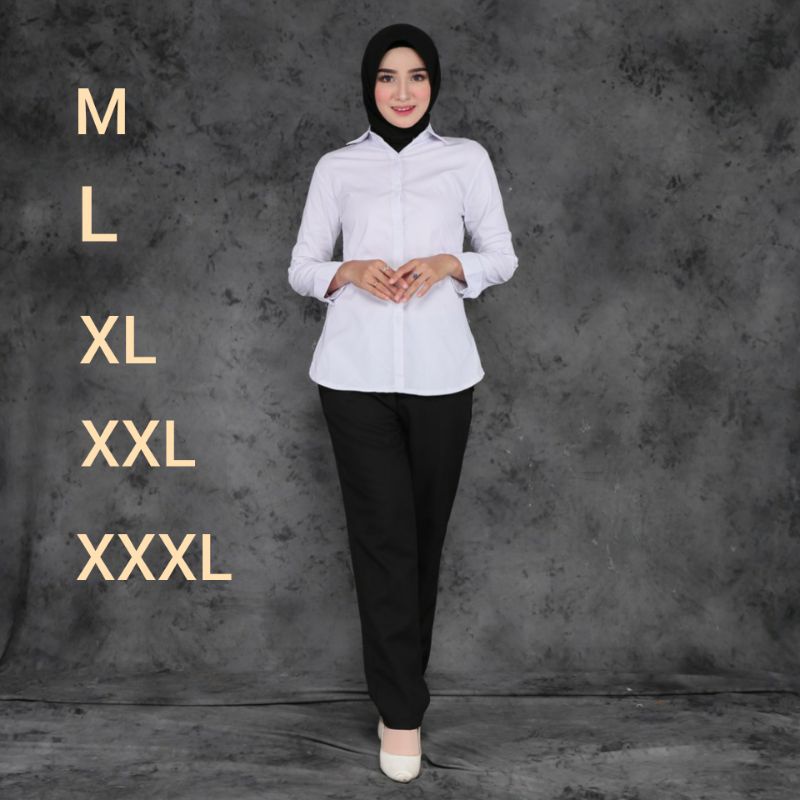 Kemeja Basic Wanita Katun Toyobo / Kemeja Toyobo Polos Wanita Jumbo