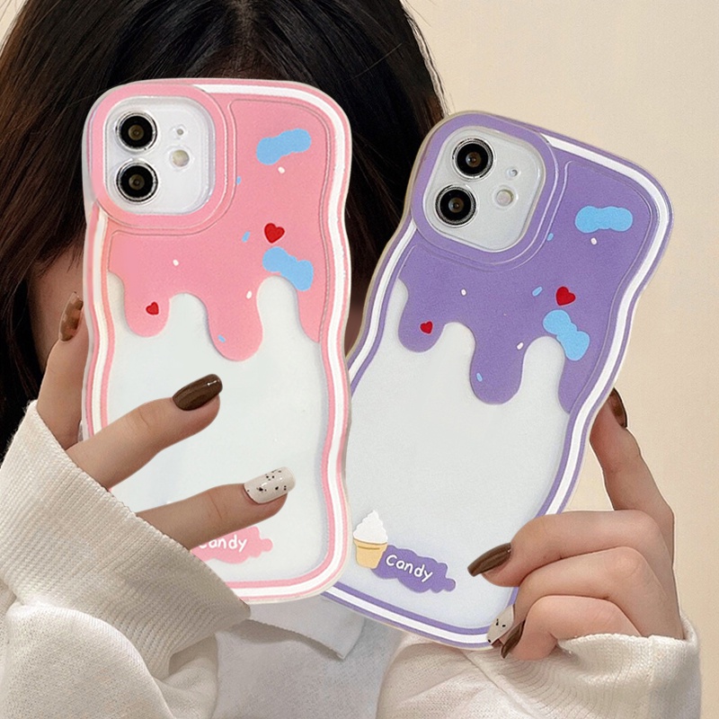 Soft Case Es Krim Krim Imut Manis Samsung A14 A13 A04 A04E A04s A32 A12 A50 A03 A03s A51 A20s A53 A50s A30s A52 A52s A21s A02s A32 A31 A22 A111 Frame Gelombang Soft Case Tahan Guncangan