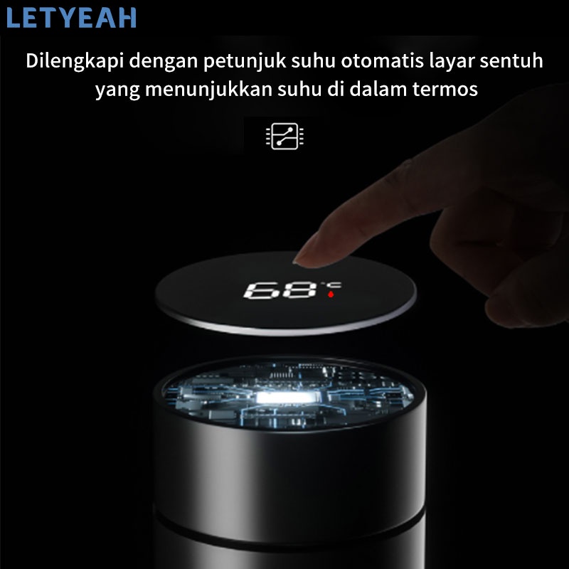 letyeah Thermos air panas stainless 500ML /Thermos display suhu