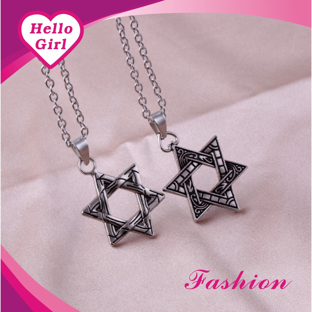 (Hello Girl)X35 Kalung Bintang Hexagram Import