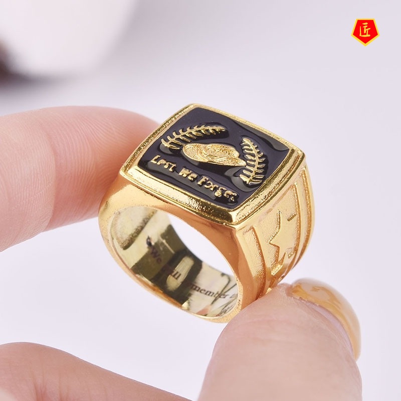 [Ready Stock]Creative Personality Men's Gold Ring