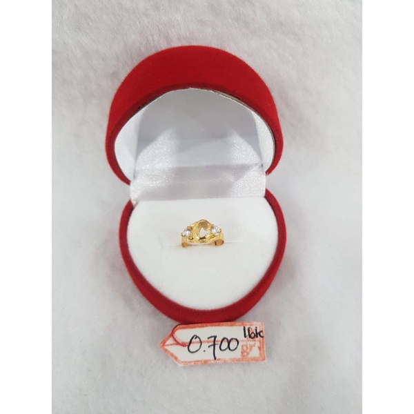 CA278G261 cincin emas anak baby huruf C inisial nama abjad emas kuning asli gold new kadar 70% 16k