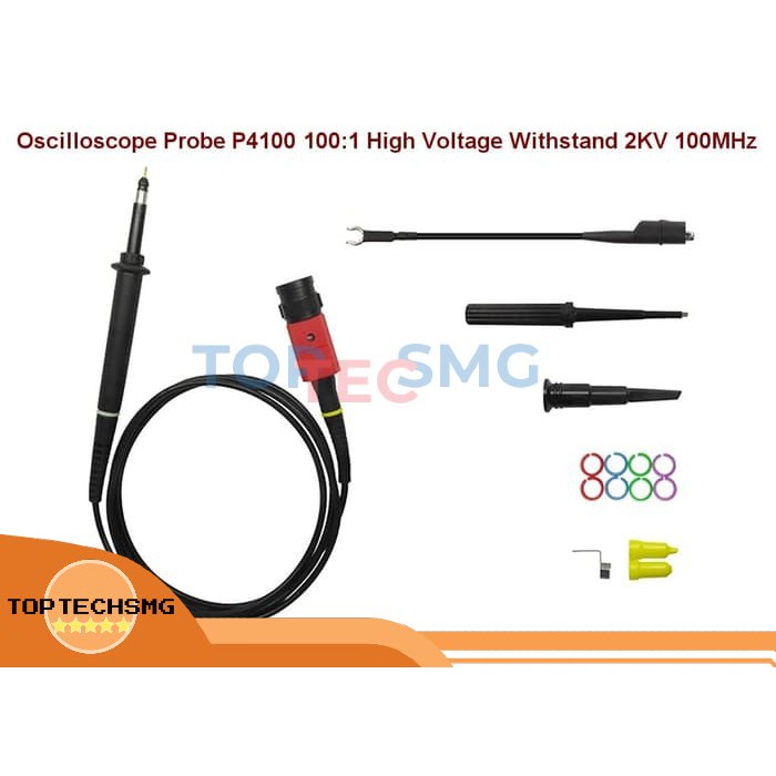 TOPTECHSMG Oscilloscope Probe P4100 100:1 High Voltage Withstand 2KV 100MHz