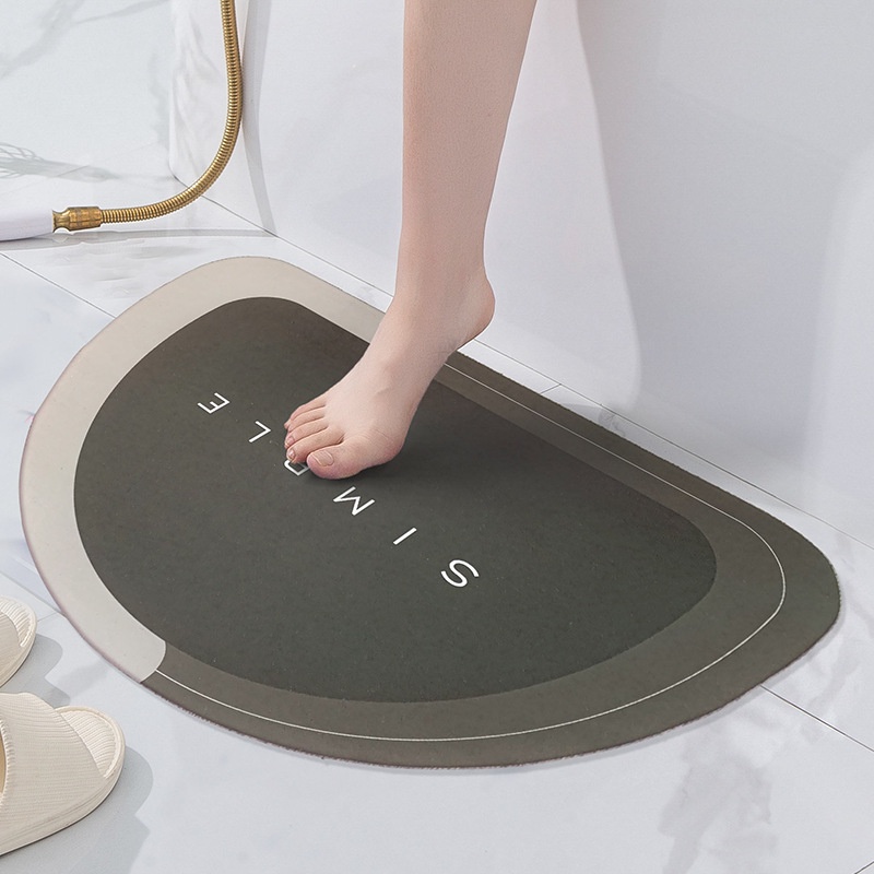Keset Diatomite Bundar Anti Slip Bau Bakteri Kotor Serap Air Dirt-proof Floor Mat Anti Alas Lantai Kamar Mandi WC Batu Diatom Diatomit