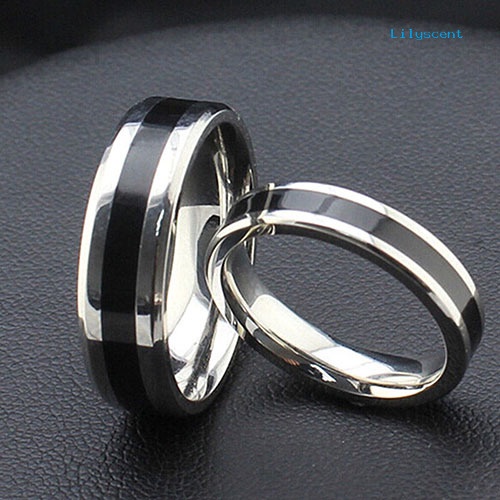 Ls Cincin Titanium Stainless Steel Warna Hitam Untuk Pria / Wanita