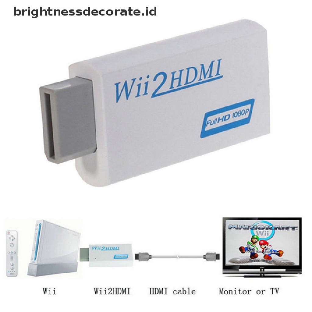 Adapter Konektor Konverter Wii Ke Hdmi 1080p / 720p Hd Dengan Kabel