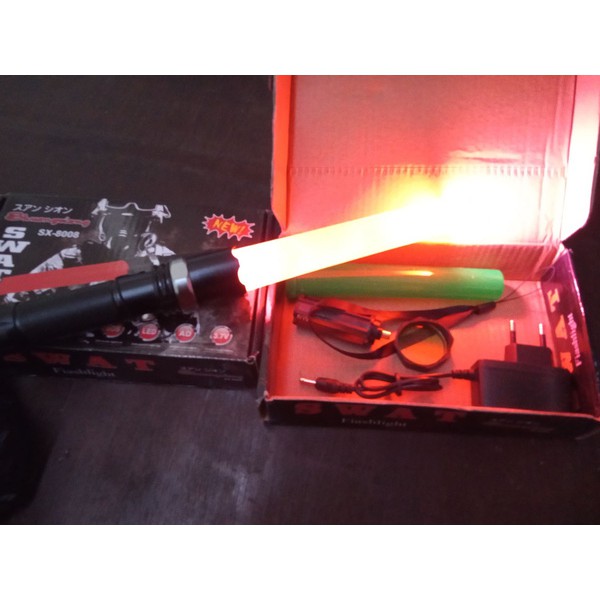 Senter Swat Police Polisi / Lampu Lalin Lalulintas With Kompas Waterproof
