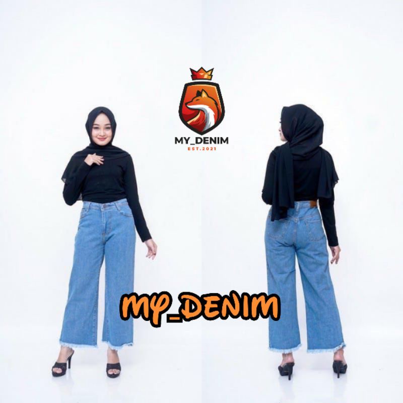 CELANA JEANS KULOT RAWIS WANITA