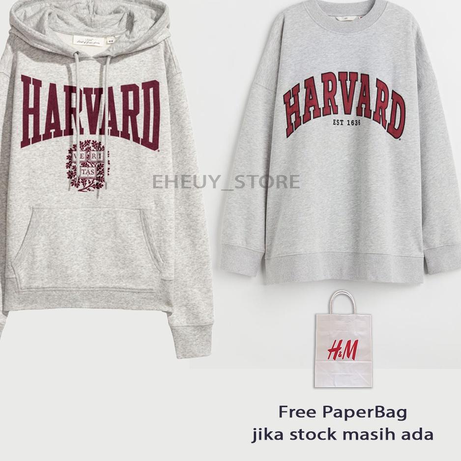 [NPM. 503926] Hoodie H&M Harvard Grey Crewneck Harvard HnM ORIGINAL FULLTAG sweater h&m