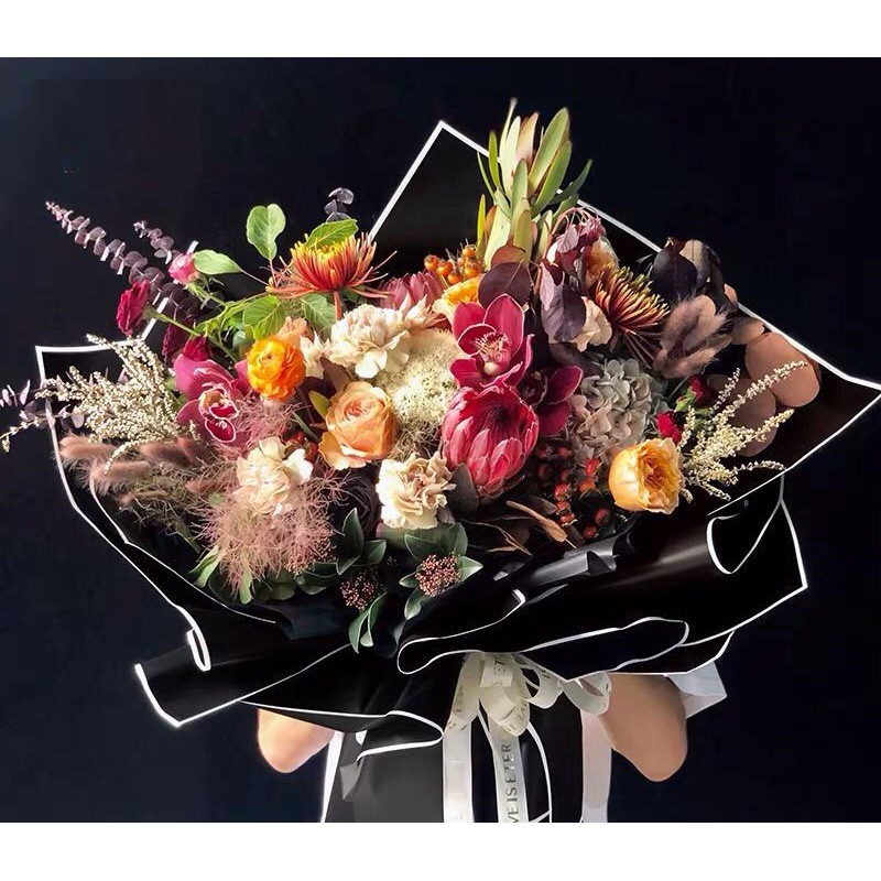 KB20 FLOWER WRAPPING MARBLE &amp; OMBRE COLOR (ECER) TRANSPARENT CELLOPHANE KERTAS BUKET BUNGA HAND BOUQUET [1KG=92PCS]