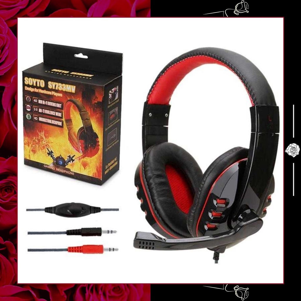 Headset Gaming - Headphone Gaming - Headset Bass - Headset Gaming Murah - Headset Mic SOYTO SY733MV
