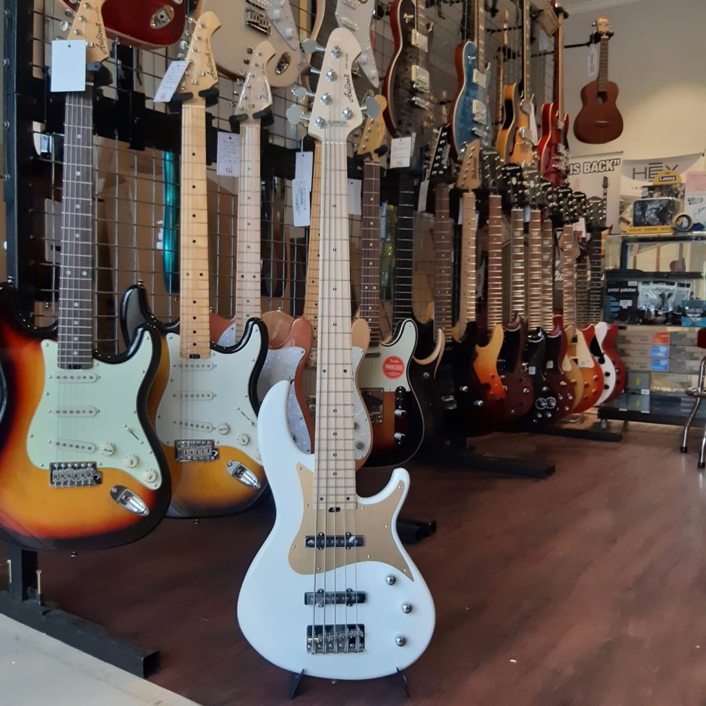 Aria Pro II RSB 618/5 String Bass Electric- [White]