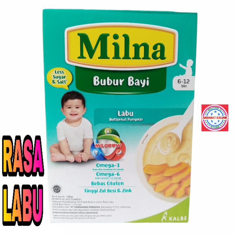 MILNA BUBUR BAYI 6+ DAN 8+ 120GR PER 1 BOX