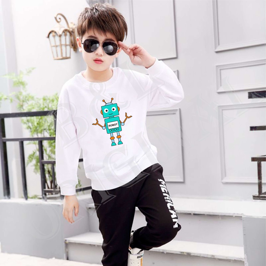 BS//COD//BAJU KAOS ANAK ANAK ROBOT TANGAN PANJANG GOOD QUALITY