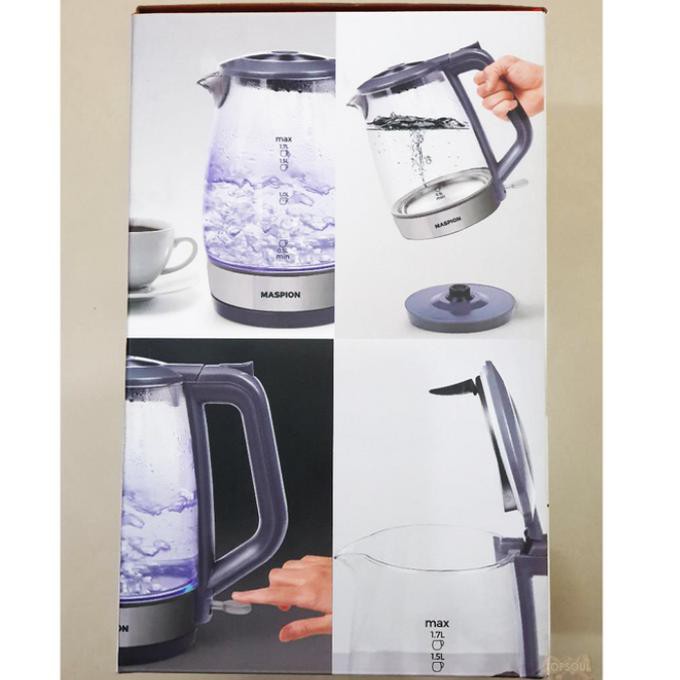 Teko Kaca Listrik/Kettle Electric/ Maspion 1,7Liter Mek1712Gs Desi45521