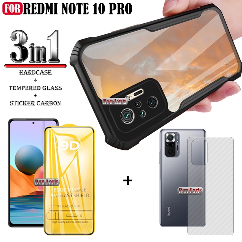 PROMO Paket 3 IN 1 REDMI NOTE 10 / NOTE 10S / NOTE 10 PRO / NOTE 10 (5G) Hardcase + Tempered Glass L